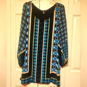 Style & Co. Size 1x, tunic, blue& black